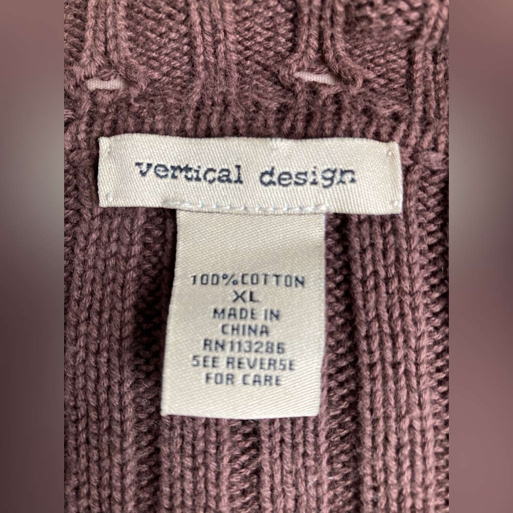 Vertical Design brown double zip knit jacket sweater rib knit construction ☆♡☆♥︎ - Picture 8 of 9
